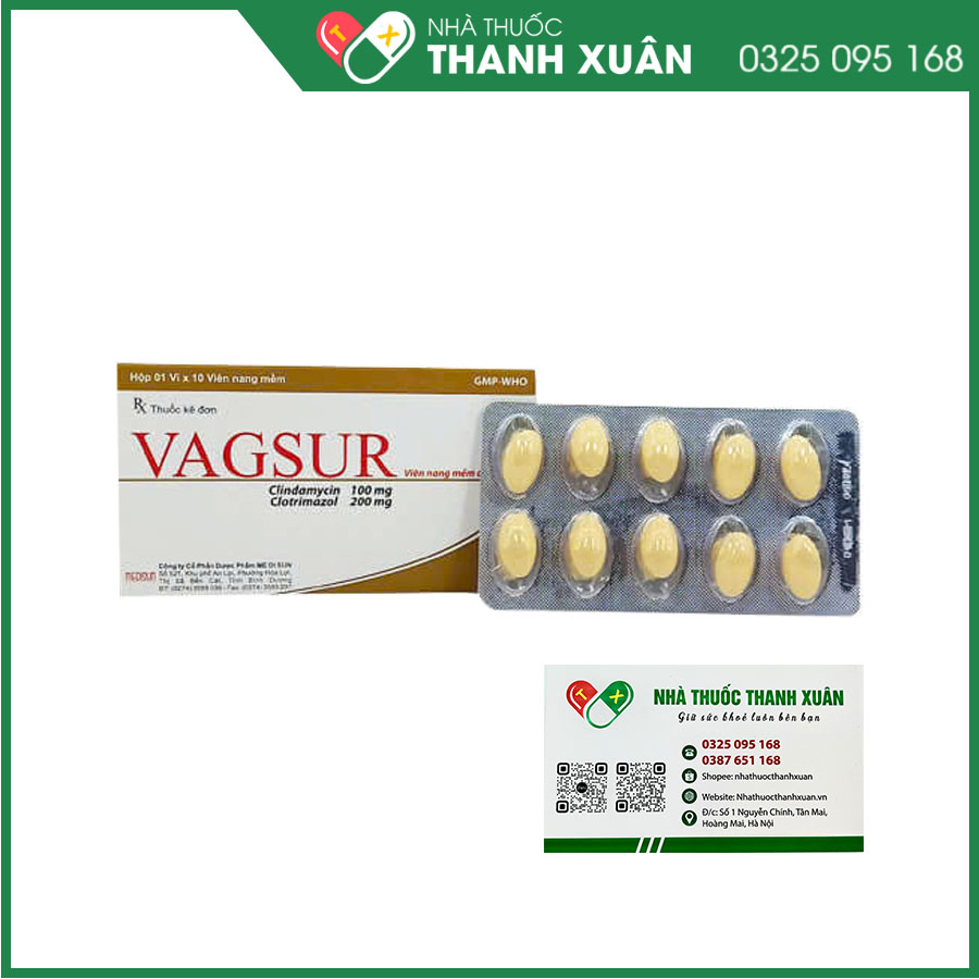 Vagsur điều trị nhiễm trùng âm đạo, nhiễm nấm âm đạo do nấm Candida, hỗ trợ điều trị xuất tiết âm đạo